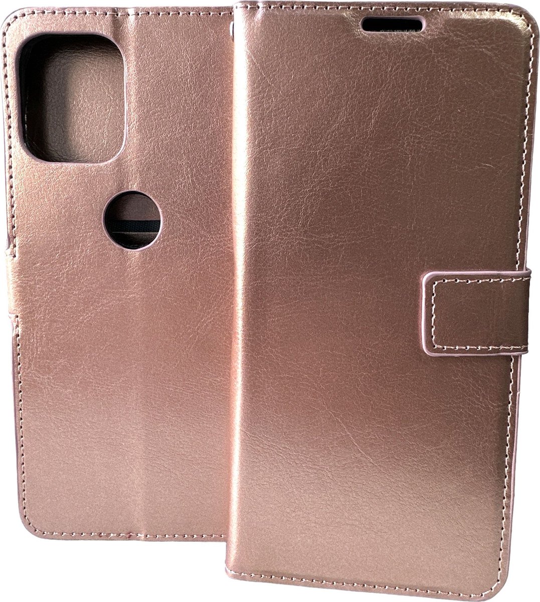 Portemonnee Book Case Hoesje Geschikt voor: Motorola Moto G100 - rosegoud