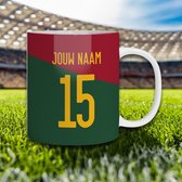 Portugal Mok (Ronaldo) - Gepersonaliseerd met naam en nummer - 325ml - Voetbal cadeau Mokken - Portugal Artikelen Shirt Mok