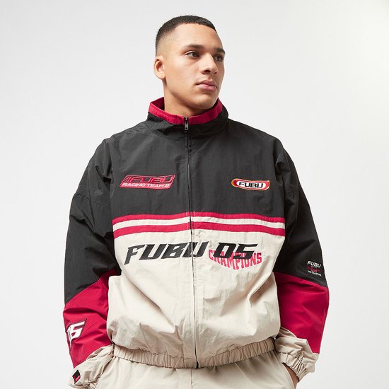 Fubu FUBU Corporate Track Jacket crème/noir/rouge - Taille M