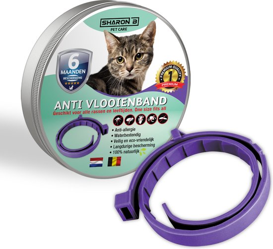 100% Natuurlijke Vlooienband - Katten - Rood - Zonder Fipronil, Flumetrine, Imidaclorid of Diazinon - Mileuvriendelijk - Vlooien en teken - Kattenbandje