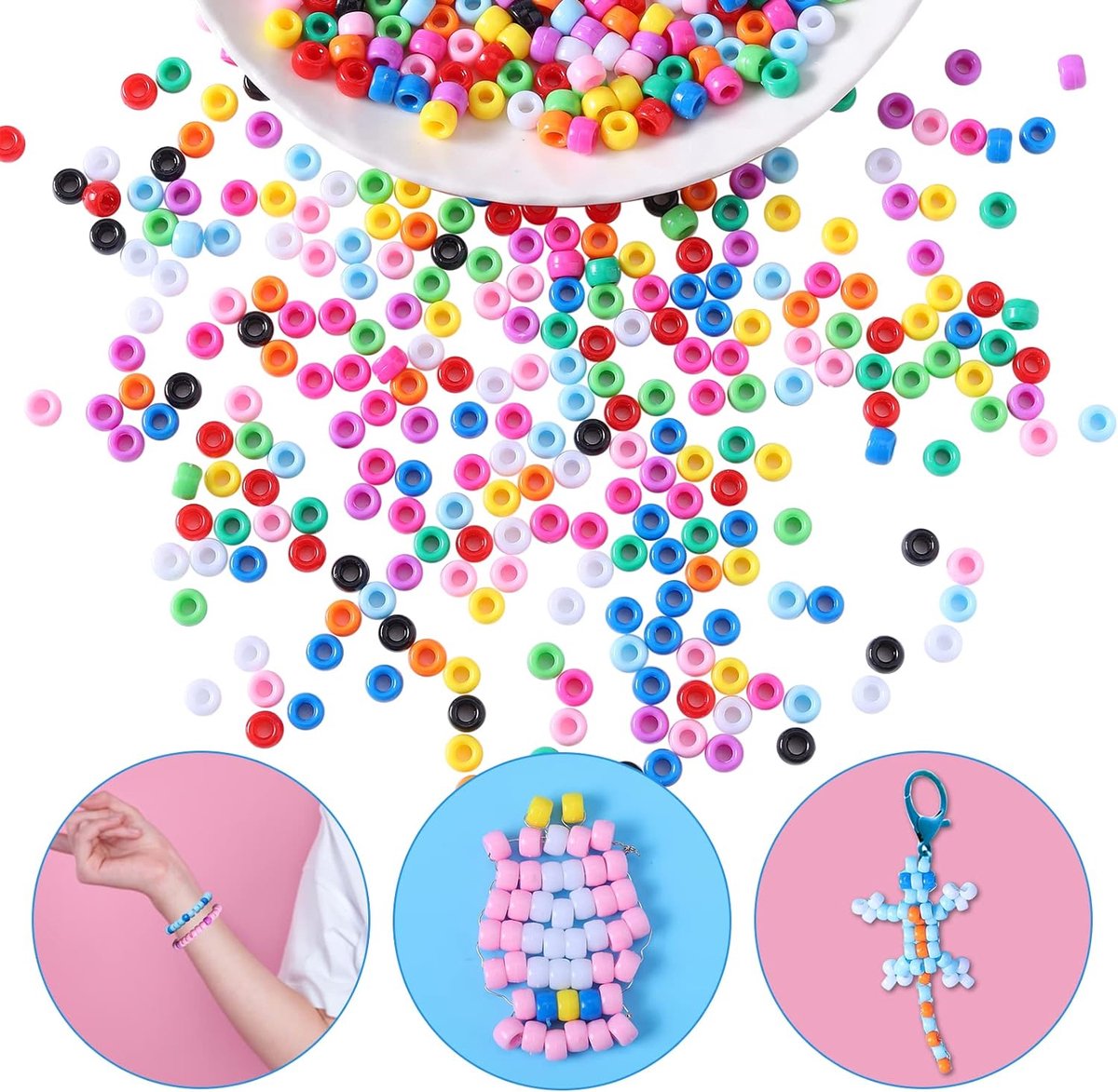 PLAY IT Kralen Mega Set XXL Knutselen Meisjes - 4 mm - Incl.Smiley, Letter & Hartjes Kralen — afbeelding 7