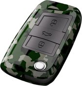 Sleutelcover - Army Look - Sleutelhoesje Geschikt voor Volkswagen Golf / Tiguan / Seat Leon / Ateca / Ibiza - Skoda Kodiaq / Octavia / Karoq - Hard Shell Key Cover - Auto Accessoires