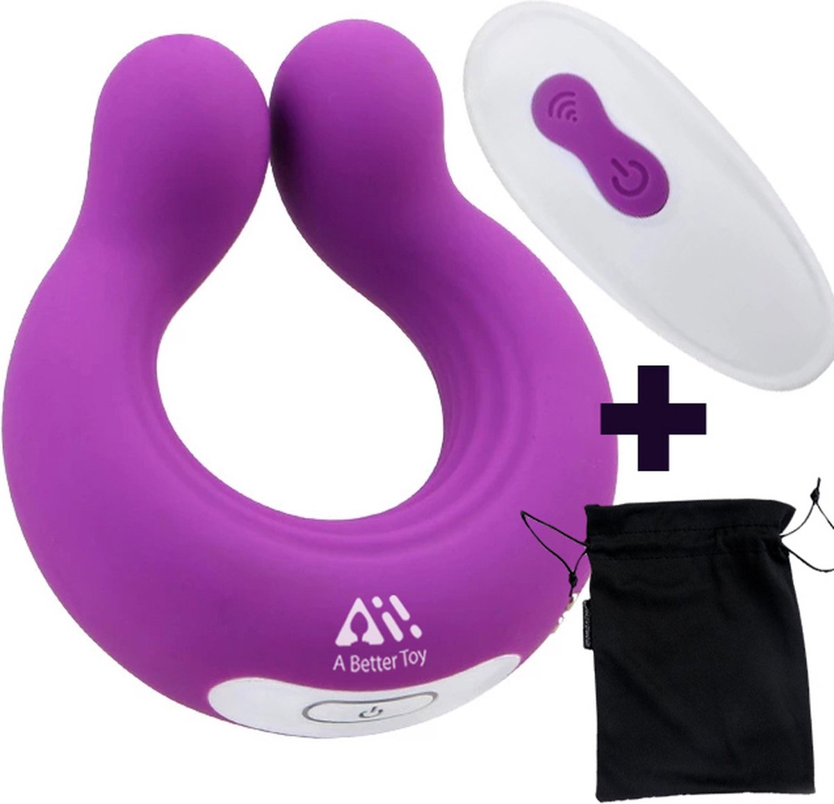 Goedkoopste Aii Cockring vibrerend met afstandsbediening Gratis Opbergtas - 9 standen clitoris stimulator - penisring - vibrerende cockring – seksspeeltjes - paars