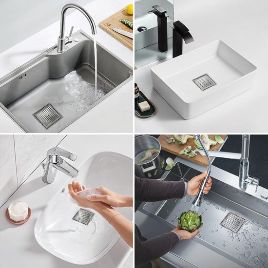 304 Roestvrij staal 4 Inch Vierkante Anti Geur Douche Vloer Afvoer met Verwijderbare Zeef
