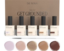 De Sera Gellak Kleuren Set Nude - 10ML - UV Gel Nagellak - Gelnagels Gel Lak - Gellac Nagels - Nagellakset Beige/Brown - Series No. 1 - Get Grounded