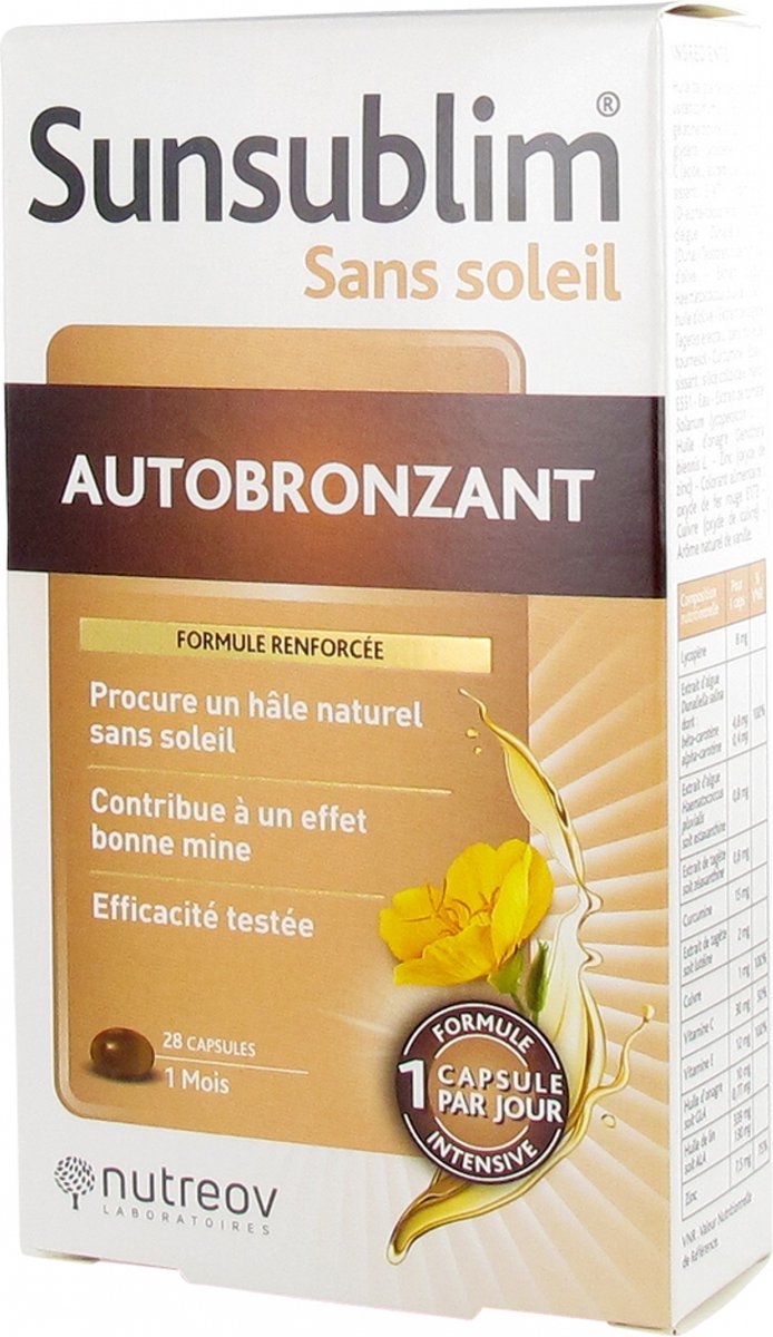 Goedkoopste Nutreov Sunsublim Zelfbruiner 28 Capsules
