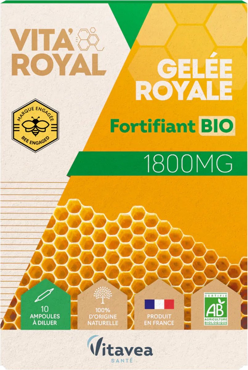 Goedkoopste Vitavea Vita'Royal Royal Jelly Organic 1800 mg 10 Ampullen
