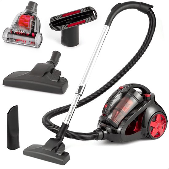 AG3000 Stofzuiger Zonder Zak - Stofzuigers - Dierhaarbestendig -Vacuum Cleaner Zakloos - Geschikt Voor Dierenharen - 900W - Sterke Zuigkracht - Rood