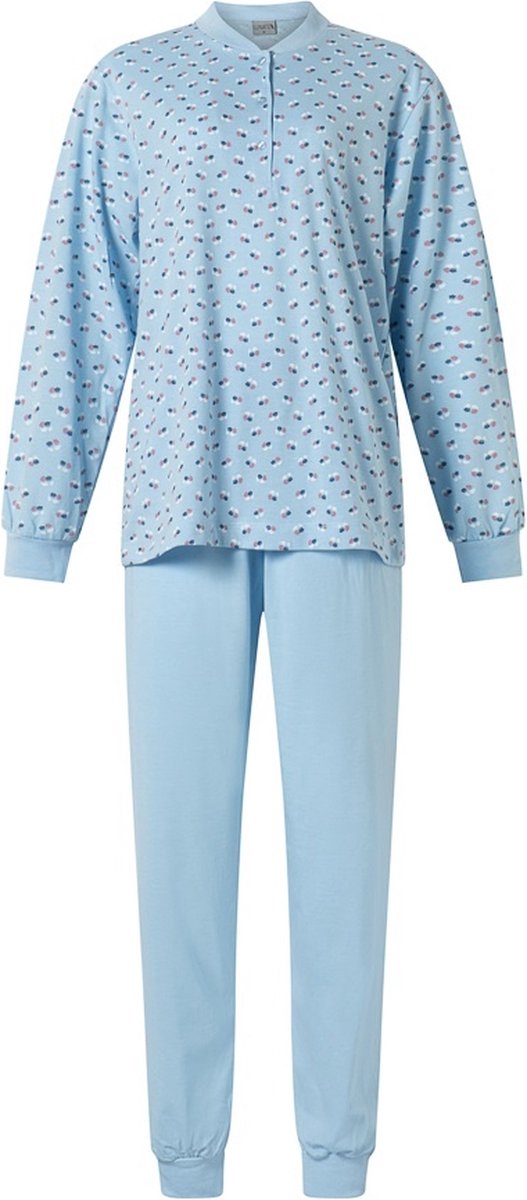 Lunatex Dames Pyjama - Blauw -Tulp - Katoen