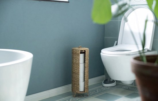 Toiletpapierhouder gevlochten van waterhyacint – toiletpapierhouder vo