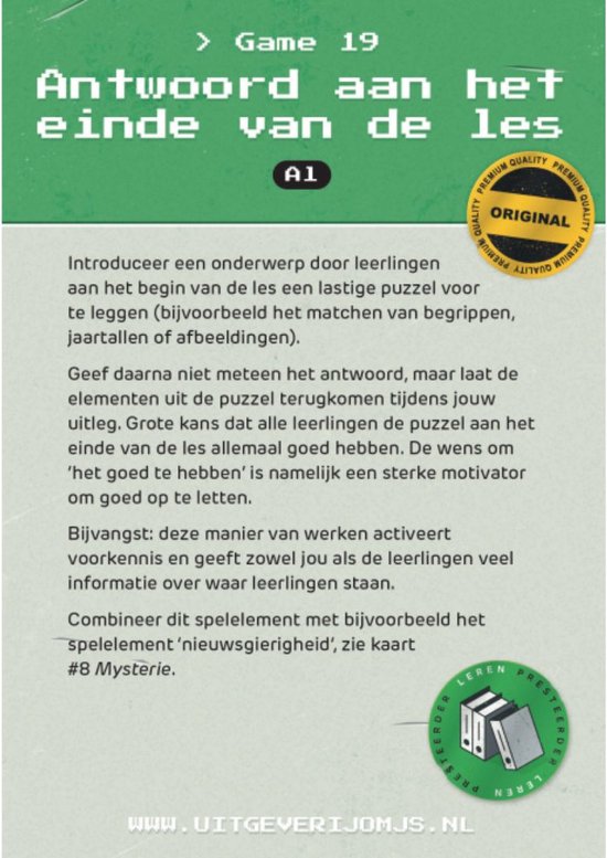 Gamification: next level voor je les! Educatieve spellen voor motivatie - 40 werkvormen met spelelementen - Gamificatie Basis- en voortgezet onderwijs - Kaartspel educatie - Gamify de les