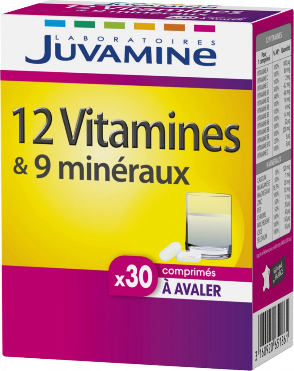 Juvamine 12 Vitaminen en 9 Mineralen 30 Tabletten