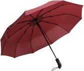 paraplu stormbestendig, 41 inch opvouwbare paraplu, automatisch open-dicht 10 roestvrijstalen ribben Teflon coating, UV-bescherming UPF50 (rood)