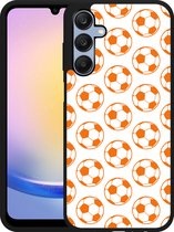 Cazy Hardcase Hoesje geschikt voor Samsung Galaxy A25 Orange Soccer Balls