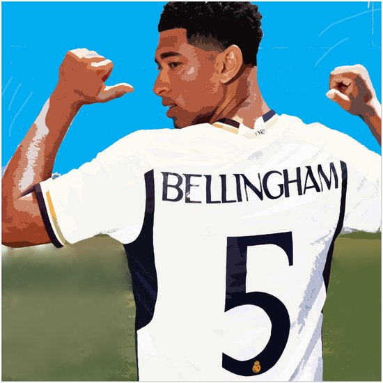 jude bellingham voetbal poster bekende voetballers | 50 x 50 cm | pop art streetart | WALWALLS.STORE