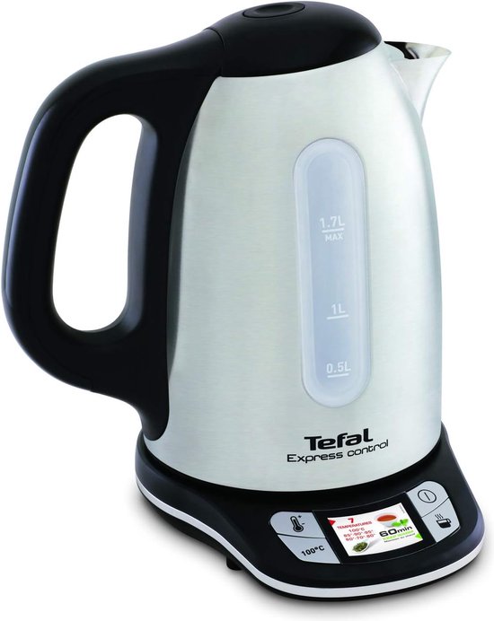 Waterkoker RVS 1,7 L 2400 W 7 Temperatuur instelbaar van 60 tot 100°, Digitaal Scherm