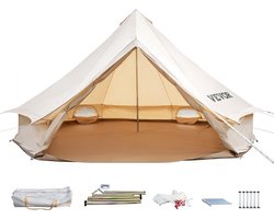 Bell Tent 3m - glamping tipi tent katoen waterdicht voor 3-5 personen