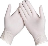 Master Gloves: Set van 100 Latex Wegwerphandschoenen in poedervorm - Maat L