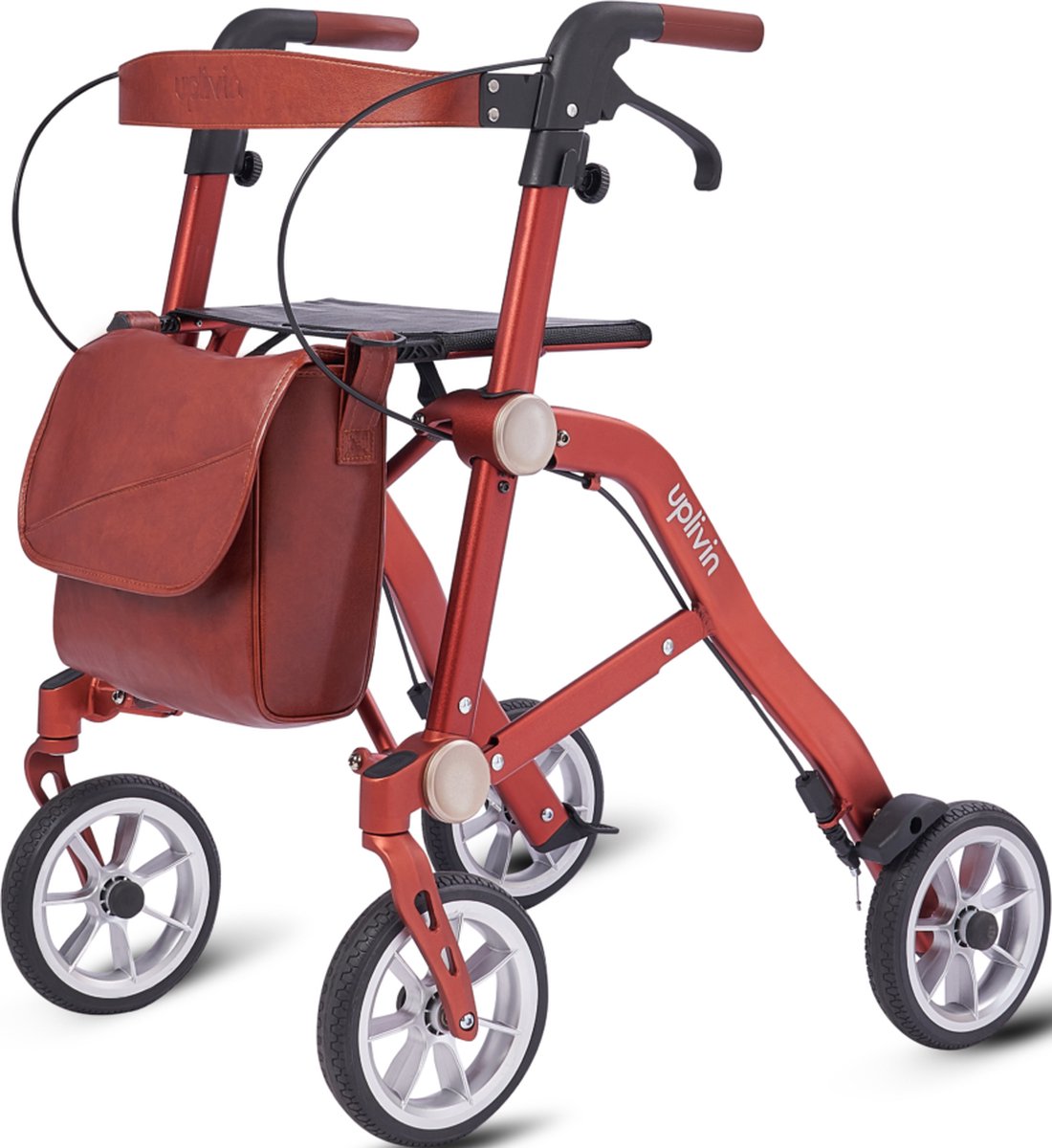 Goedkoopste Trive Lichtgewicht Rollator - Dubbel Opvouwbaar - Terra Rood