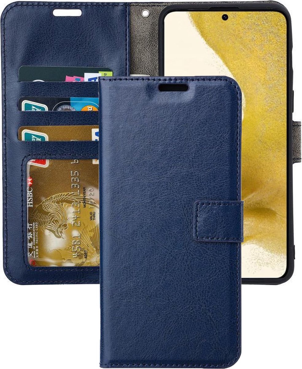 Portemonnee Book Case Hoesje Geschikt voor: Samsung Galaxy S22+ S906 donker blauw