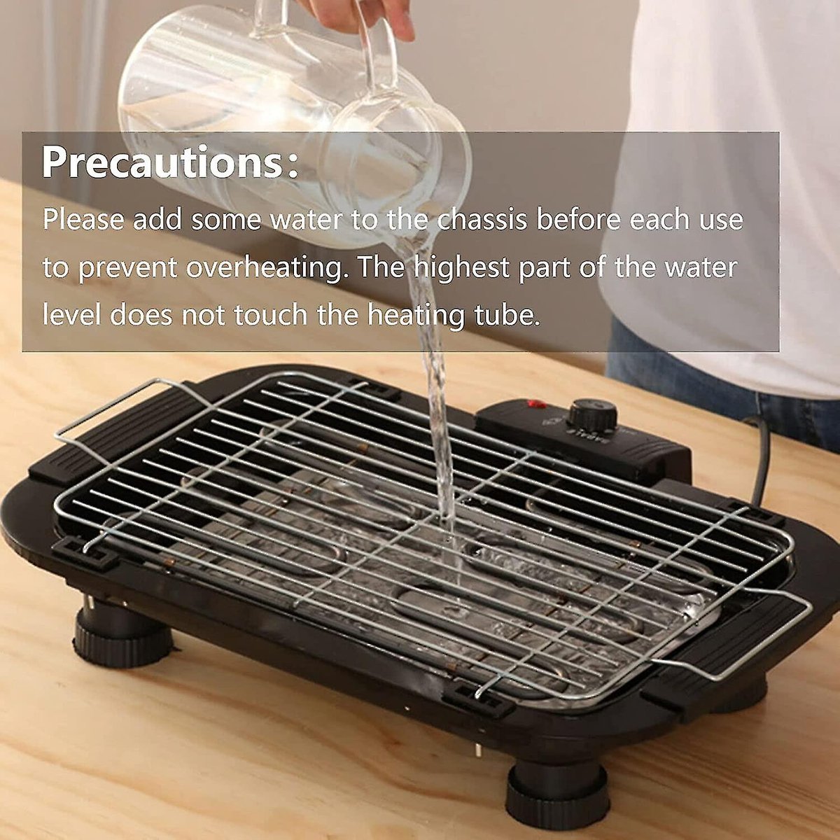 Barbecue Électrique Teppanyaki SUPERLEX 27×27 Cm – Plaque Antiadhésive Intérieur/Extérieur, Pliable, Thermostat Réglable, Camping & Fêtes