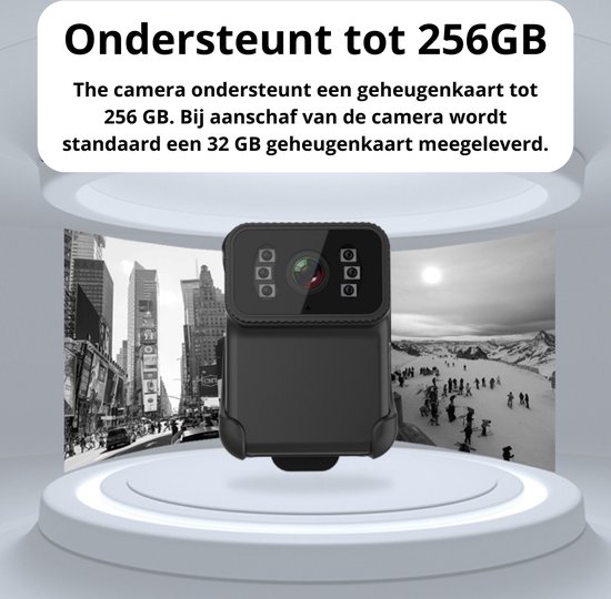Pudet Luo Mini Kamera, 1080P HD & 120° Weitwinkel Action Cam, 3500mAh Hochleistungsakku Actionkameras, IPX-3 Wasserdicht für Fahrrad/Motorrad