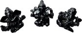 Set van 3 Ganesha beeldjes Zwart