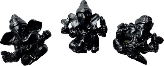 Set de 3 figurines Ganesha Zwart