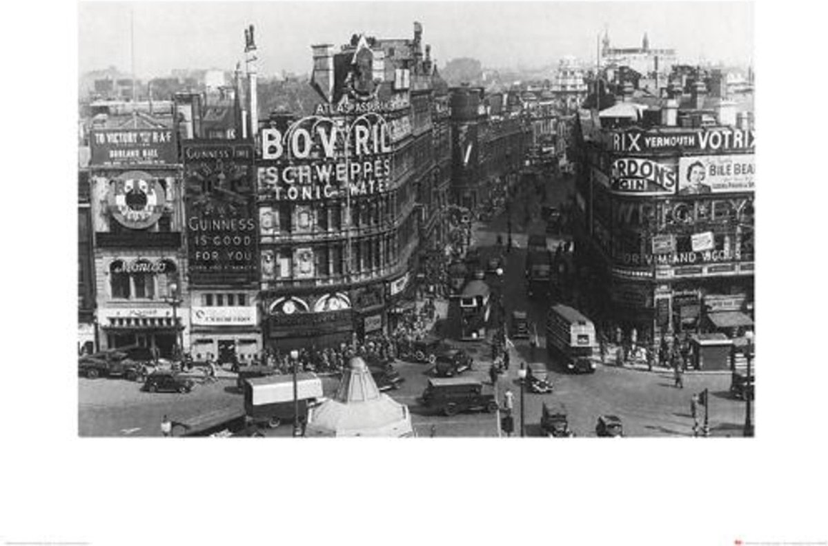 Pyramid Kunstdruk Time Life - Piccadilly Circus London 1942 60x80cm Divers