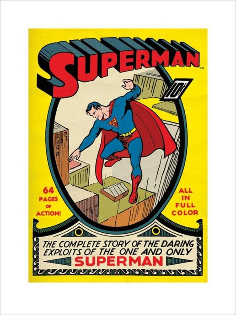 DC Comics Superman No.1 Comic Art Print 60x80cm | Poster Multi color