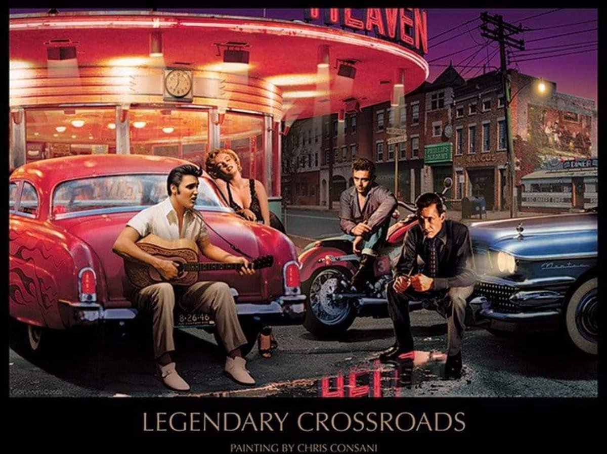 Pyramid Kunstdruk Chris Consani - Legendary Crossroads 80x60cm Divers