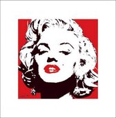 Kunstdruk Marilyn Monroe Red 40x40cm