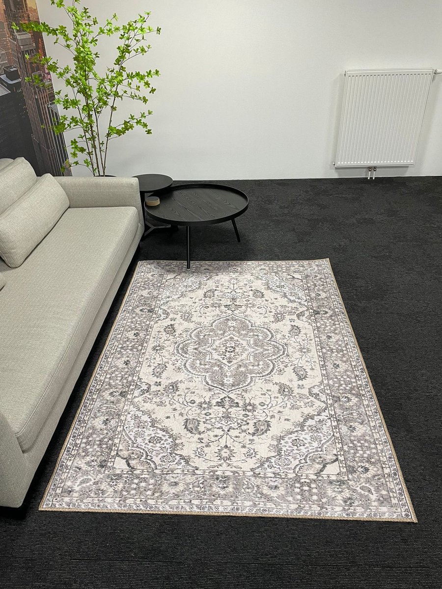 Floortraders - Vintage vloerkleed - Beige/Sand - 140x200