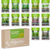 Microgreens (Babyleaf & Microleaf) Pakket – 12 Soorten - Organifer - Eenvoudig Thuis Kweken, Rijk aan Smaak & Voedingsstoffen, Non-GMO, Duurzaam - Ideaal voor Gezonde Salades, Smoothies & Gerechten, Voedingsrijke groenten en Kruiden Zadenpakket