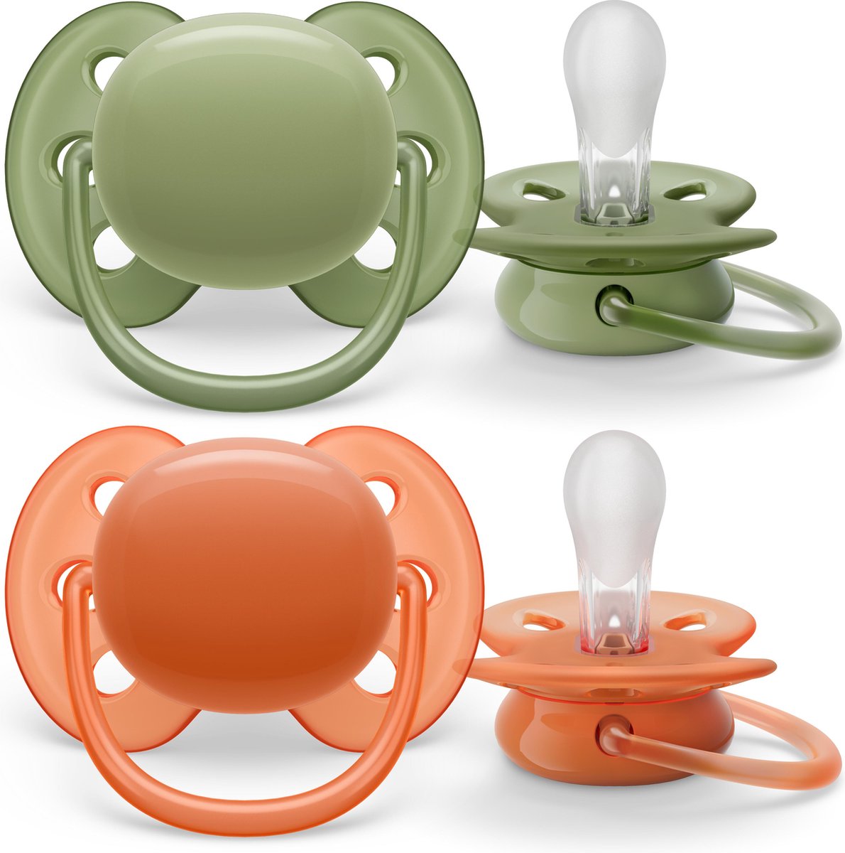 Goedkoopste Philips Avent Ultra Soft Fopspeen SCF093/01 - 18 maanden - Groen/Rood - 2 Speentjes