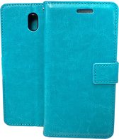 Portemonnee Book Case Hoesje Geschikt voor: Nokia 2.2 - Turquoise