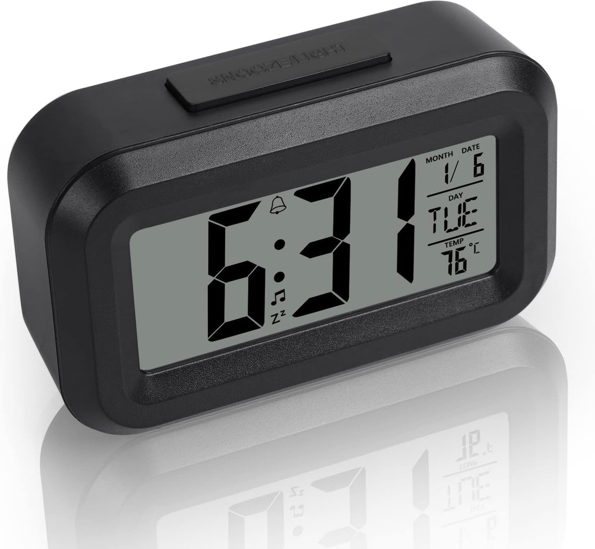 Digitale wekker voor nachtkastje, led-displayklokken met instelbare sluimerfunctie 12/24 uur, temperatuur, datum, timer, lichtregeling, draagbare wekkers voor slaapkamer, thuiskantoor, keuken