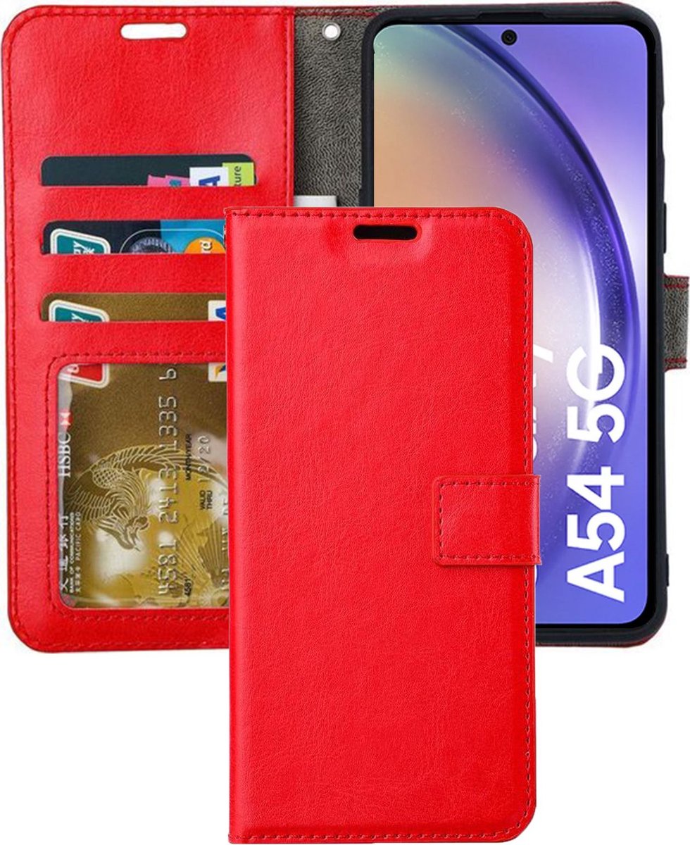 Portemonnee Book Case Hoesje Geschikt voor: Samsung Galaxy A54 - Rood