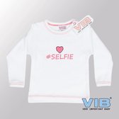 VIB® - Baby T-Shirt #SELFIE (Wit-Roze)-(0-3 mnd) - Babykleertjes - Baby cadeau
