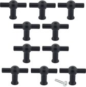 Kastknoppen Kansas T-Greep zwart 10 Stuks - Kastknop - Meubelknop - T-Greep - deurknoppen voor kasten - Meubelbeslag - deurknopjes