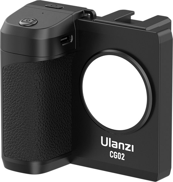 Ulanzi CapGrip LED smartphone camera grip met magnetische Bluetooth afstandsbediening - Universeel tot 8,6cm breed - 1/4 inch schroefaansluiting - Zwart