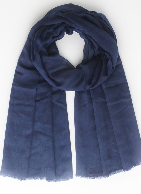 Ishele's scarf- Accessories Junkie Amsterdam- Dames sjaal- Lente- Katoen- Effen sjaal- Omslagdoek- Cadeau- Dun- Blauw