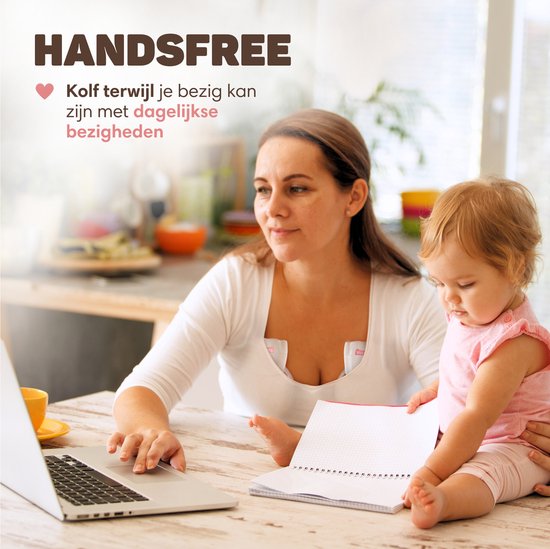 Vulpes Goods® BabyCare - Handsfree Borstkolf - Elektrische Draadloze Borstkolf – Dubbele Elektrische Kolf - Draagbaar - 2 Stuks - Incl. 60 Moedermelkbewaarzakjes, Borstvoeding informatie, Reistas & Borstschildverkleiners
