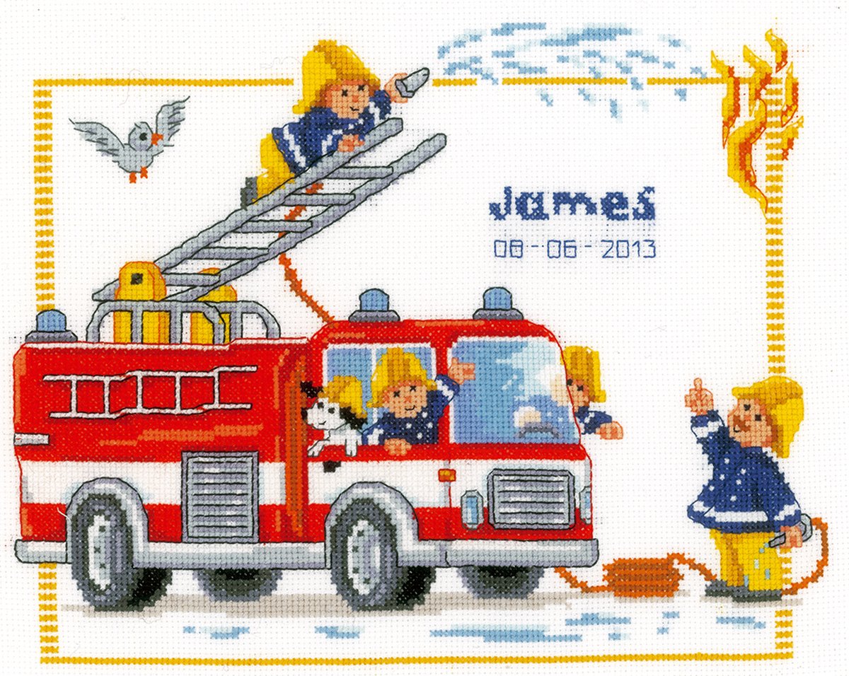 Vervaco borduurpakket PN0145601 brandweer geboorte