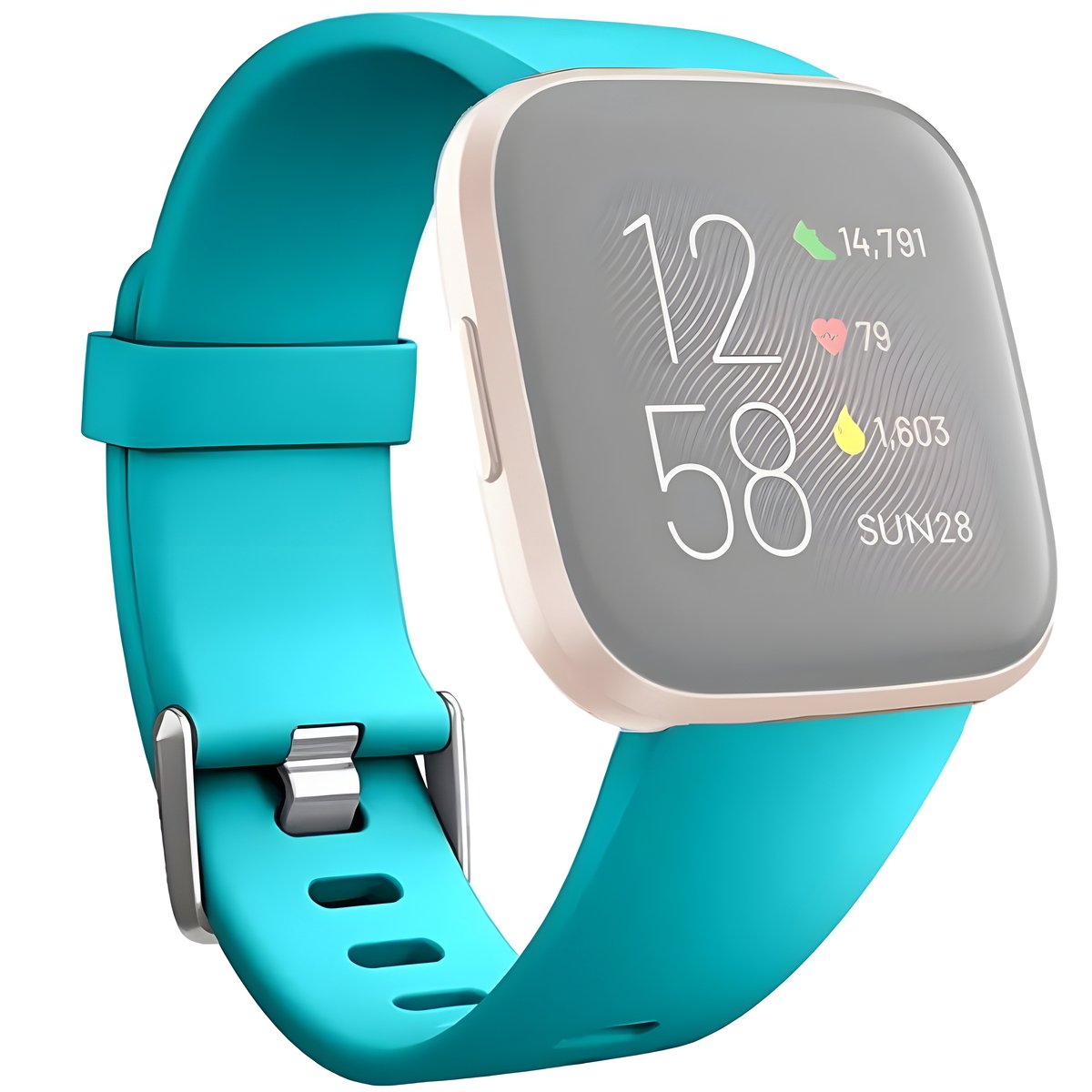 Smartwatch band geschikt voor Fitbit Versa Lite - Versa - Versa 2 - horloge bandje - Groen-Blauw - Large