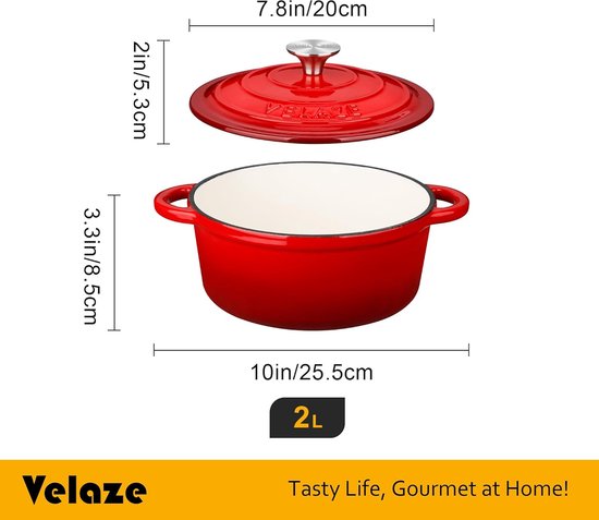 Poêle En Fonte 28 Cm 4BIG.fun - Cocotte Avec Deux Poignées - Compatible Induction, Gaz, Four, Tous Feux