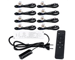 TrueLED Compact White - Inbouw LED Spot Dimbaar voor Overkapping - IP65 Verlichting voor Veranda - Complete set van 8 LED Spots