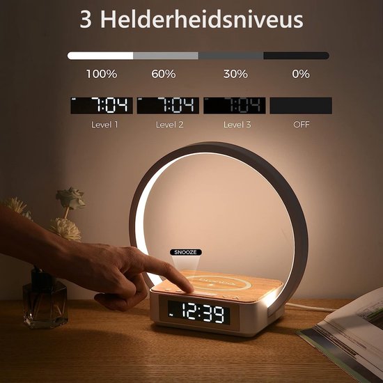Lucide BOXER - Bedlamp / Wandlamp - LED - 3000K - Met USB oplaadpunt - Wit