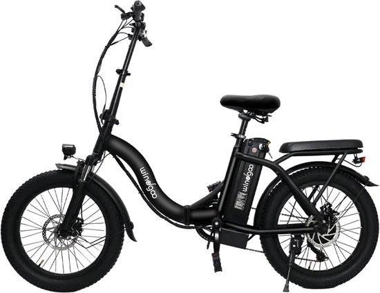 Windgoo E20 Urban- Elektrische Fiets - E-bike - 20Inch - 12.5Ah - APP - Fat Tire - 7 Speed Shimano - Zwart