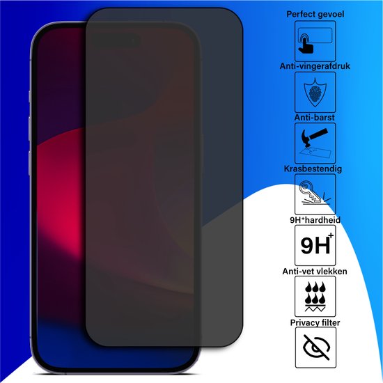 Double Pack - Screenprotector geschikt voor iPhone SE 2020 - Privacy - Tempered Glass - Beschermglas - Glas - 2x Screenprotector - Privacy screenprotector